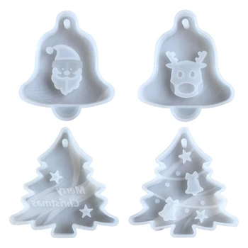 

Christmas Tree Bell Elk Pendant Casting Silicone Mould Crystal Epoxy Resin Mold AXYD