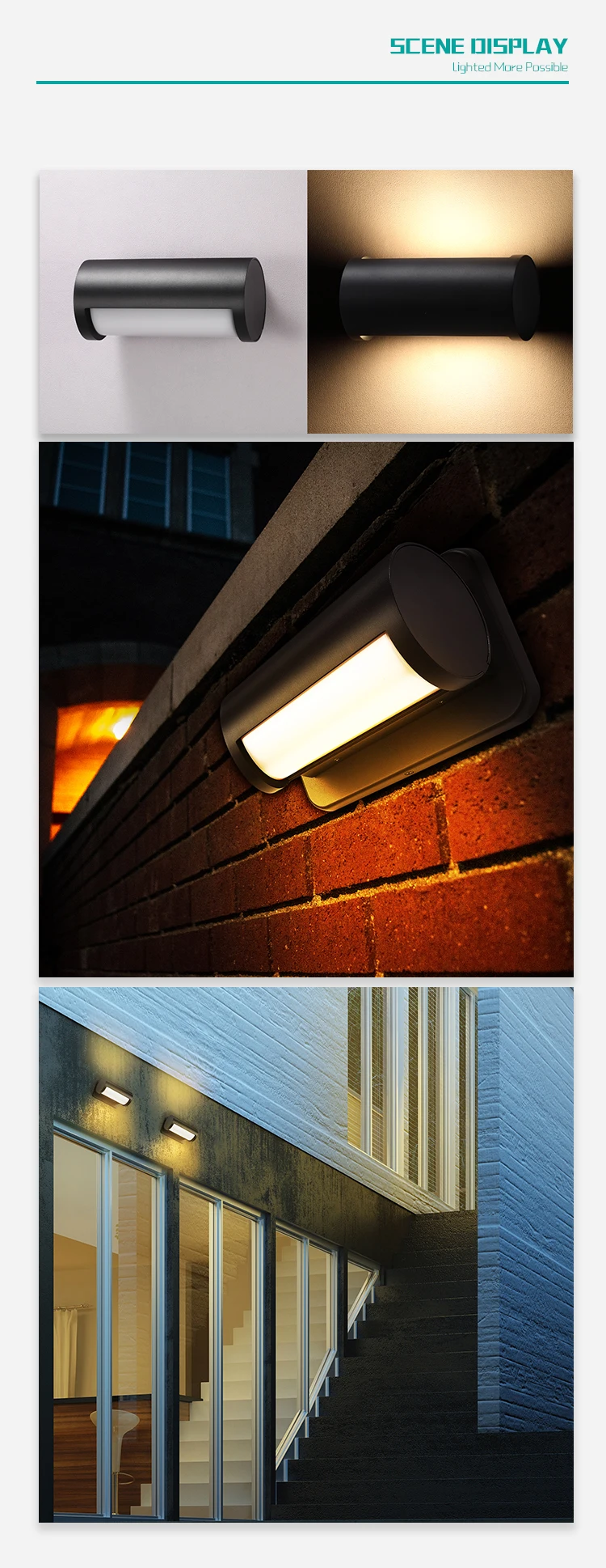 Moderna para Ambientes Iluminação de Jardim e Portão com Lâmpada Led de Parede Led em Alumínio Externos Dimmer Nacht Luz 6 Luz led de parede moderna para ambientes