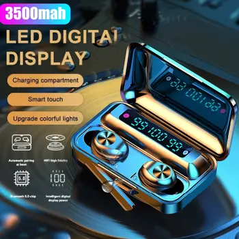 

F9-10 Wireless Bluetooth 5.0 Headphone TWS Sport Redial LED Power Digital Display with Charging Box Binaural HiFi Music Headset