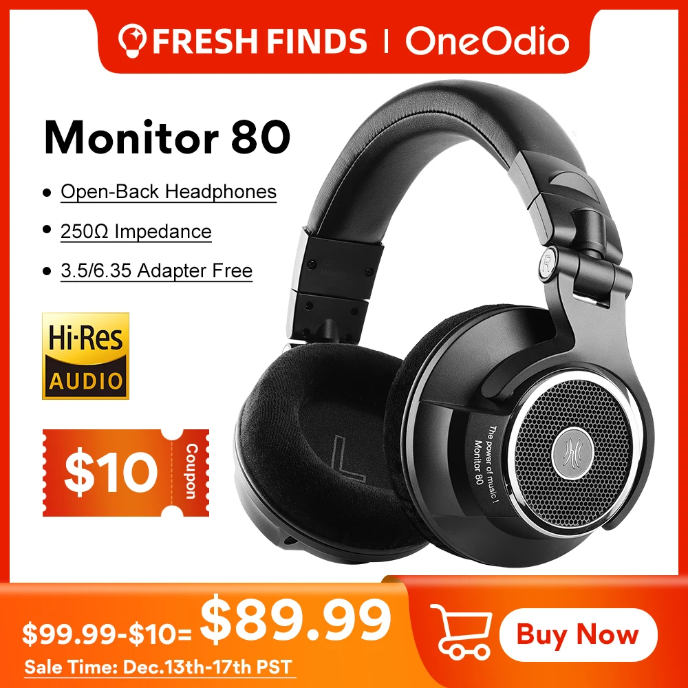 Oneodio Monitor 80 Open Back Headphones Wired Over Ear 250Ω Audiophile With Hi-Res Audio Professional Studio Headset | Электроника