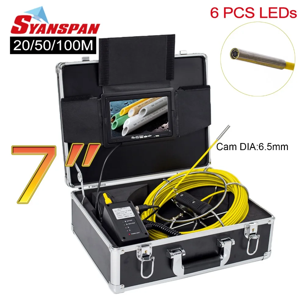 SYANSPAN 7 "монитор 20/50/100 м внутритрубный инспекционный прибор видео Камера IP68 1000TVL