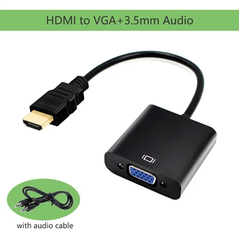 

HDMI to VGA+3.5mm Audio Adapter Cable Converter HDMI2VGA Adapter 1080P Digital to Analog Video Audio Converter For Monitor PC