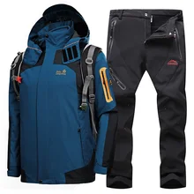 Лыжный костюм для Для мужчин зимние Лыжный спорт Сноуборд комплекты Термальность Водонепроницаемый ветрозащитная Лыжная куртка Спорт на открытом воздухе Пеший Туризм Куртка Для мужчин, лыжный костюм
