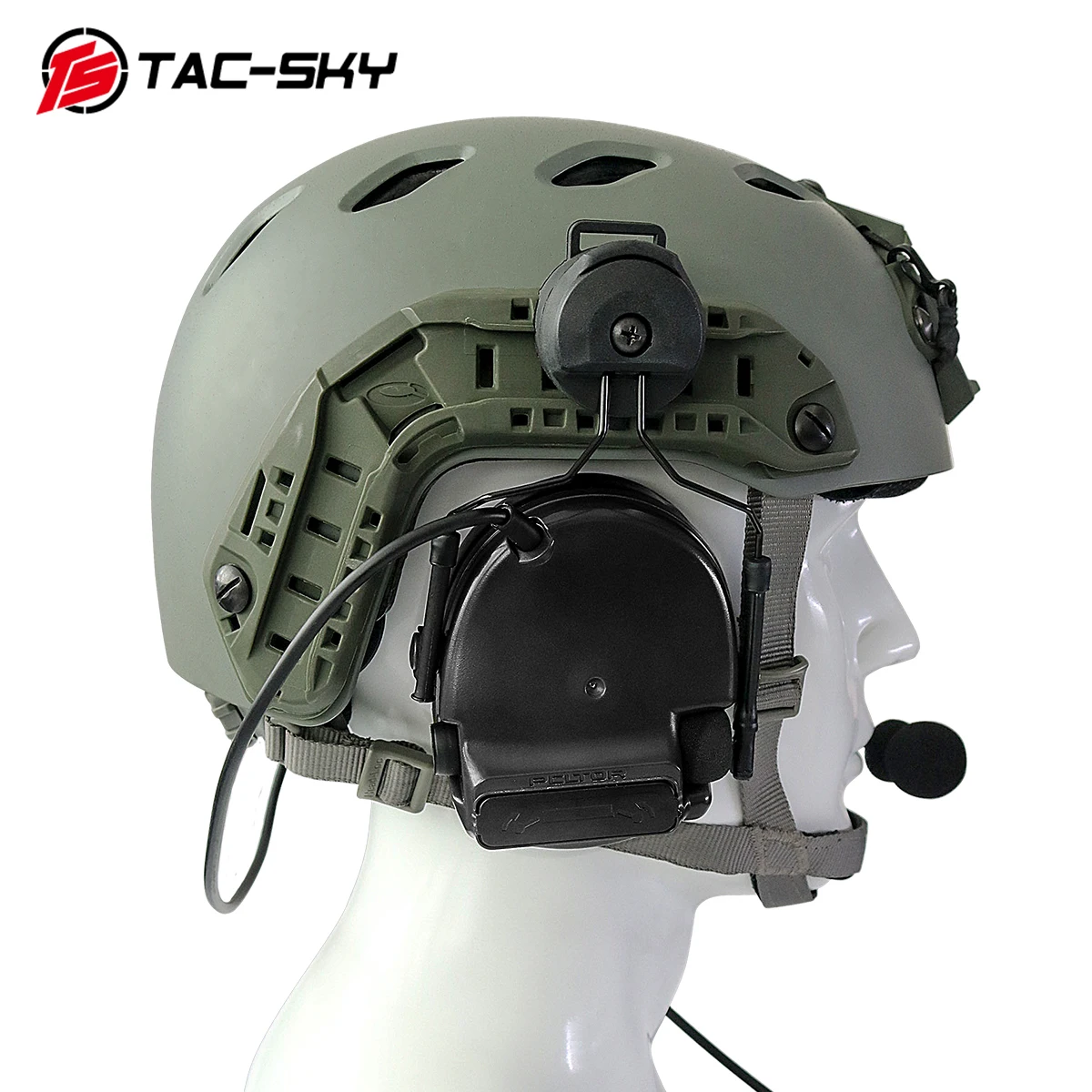 TAC-SKY шлем кронштейн гарнитура COMTAC III силиконовые наушники Версия Охота Спорт шумоподавление тактическая гарнитура BK