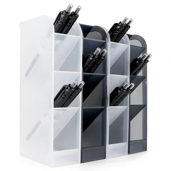 

4 Pcs Desk Organizer, Pen Organizer Storage for Office, School Supplies, Translucent Black & White Pen Storage Holder, Set Of 4,