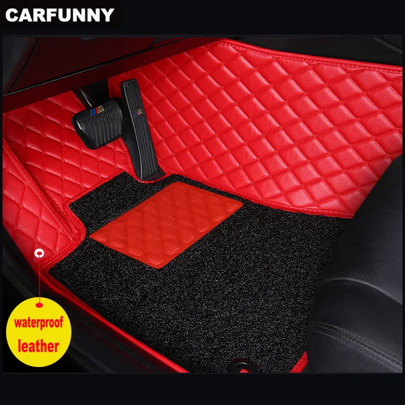 CARFUNNY Водонепроницаемые кожаные автомобильные коврики для ковров автомобильный