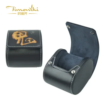 

1 slot luxury fashion women men home genuine leather watch box mini style watch case holder good gift 200805-07