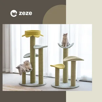 

Leaves cats products for pets Sisal material cat climbing tree house for cat