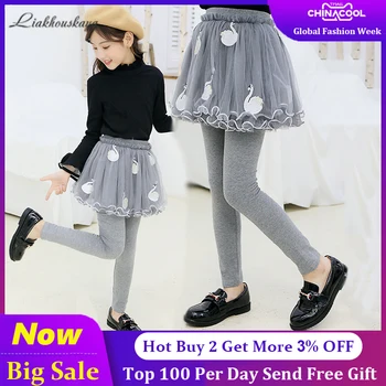 

Size 100-160 cm 2019 High Quality Girls Pants Kids Leggings Children Clothing Autumn Cotton Leggings Warm Baby Girl Skirt-pants