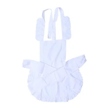 

1pc Apron Court Dress Japanese Maid Lace Apron Cotton and Dacron Cute Reusable for Women Girls Ladies (White)