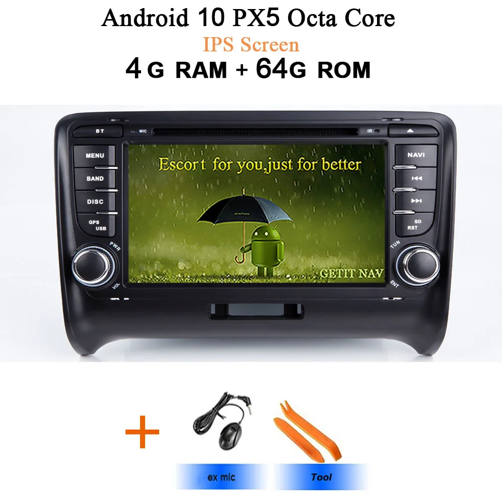DSP ips 4G 64G Android 10 2 DIN автомобильный DVD gps для Audi TT MK2 8J 2006 2007 2008 2009 2010 2011 2012 мультимедийный плеер радио - Цвет: IPS PX5 4G-64G