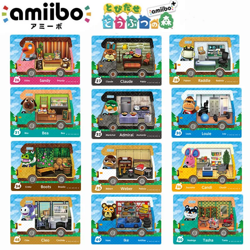26-50 животное пересечение Amiibo CV карточка автомобиля новый лист Добро пожаловать NFC