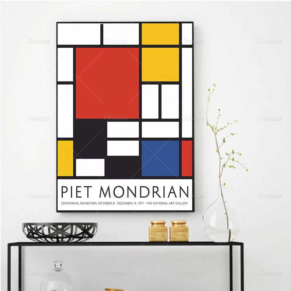 Печать Piet Mondrian Художественная печать Постер экспресс абстрактный Настенный