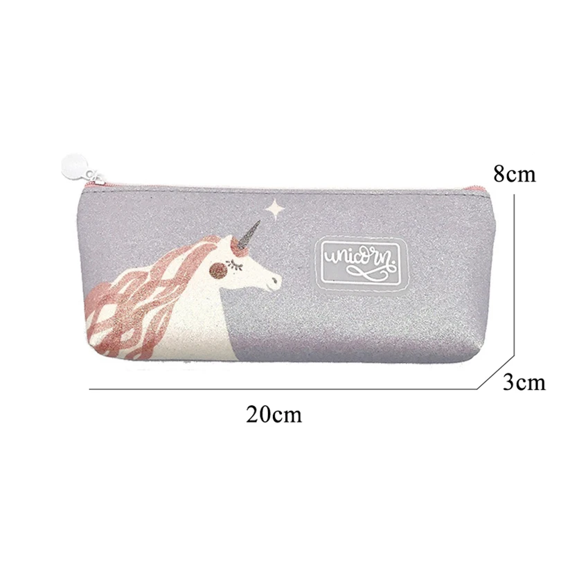Cartuchera Kawaii de unicornio con purpurina, estuche para lápices, Material Escolar, kalimlik, Carcasa de papelería coreana, Piornik|Bolsas lápices| -