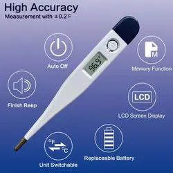 Thermomètre médical Oral à affichage numérique, température corporelle de haute précision pour nourrissons et adultes 