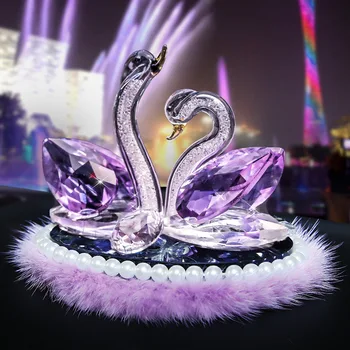 

Crystal Swan Figurines Glass Swan for Love Present Car Perfume Bottle Swan Paperweight Craft Home Decor Car Interior Decor