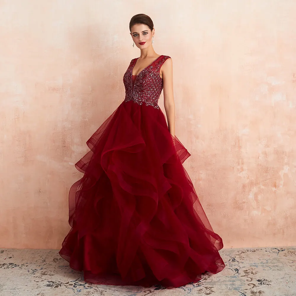 Robe de Soiree 2020 бургундское длинное вечернее платье сексуальное с v образным вырезом
