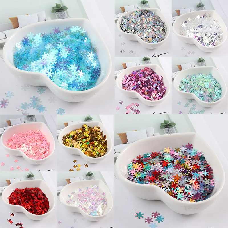 

Christmas Nail Sequins Patches DIY For Wedding Home Party Decor Glitter Snowflakes Fashion Handmade Materials 6mm Classic Shiny