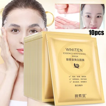 

10Pcs Facial Mask Moisturizing Hydrating Anti-Aging Depth Replenishment Snail Essence Skin Care Whitening Mask for Women