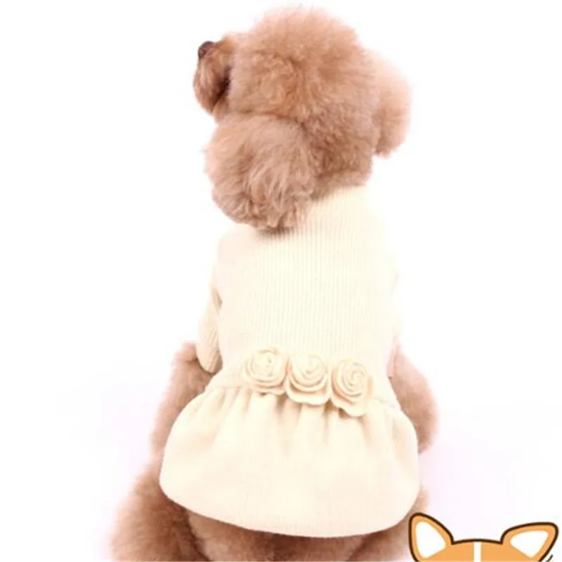 Зимнее платье-свитер для собак Одежда для маленьких собак Одежда для собак юбка для щенка чихуахуа Йорк Померанский костюм для собак