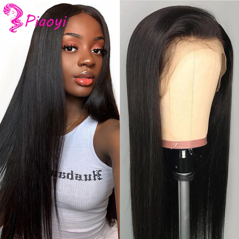 Frontal do Laço em Linha Orelha a Orelha Fechamento do Laço Brasileiro Fechamento Reta Amarrada Frontal Remy Cabelo Humano Clustre Piaoyi 13×4 Mão
