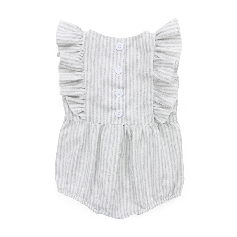 Kaiya Angel/Лидер продаж; Одежда для маленьких девочек; Roupa de bebes; одежда в полоску для малышей; летние комбинезоны без рукавов с оборками; NB-24M; 10 шт./лот