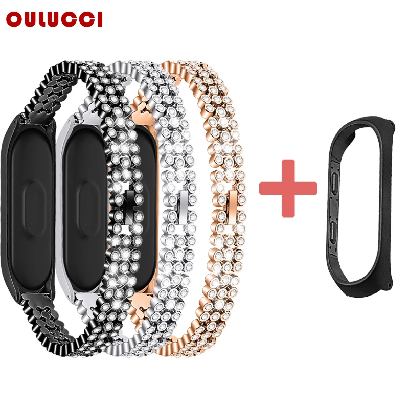 

OULUCCI stainless wriststrap Bracelet for Xiaomi Mi Band 4/3 Strap For xiaomi mi band 3 Strap for Mi band 4 Strap