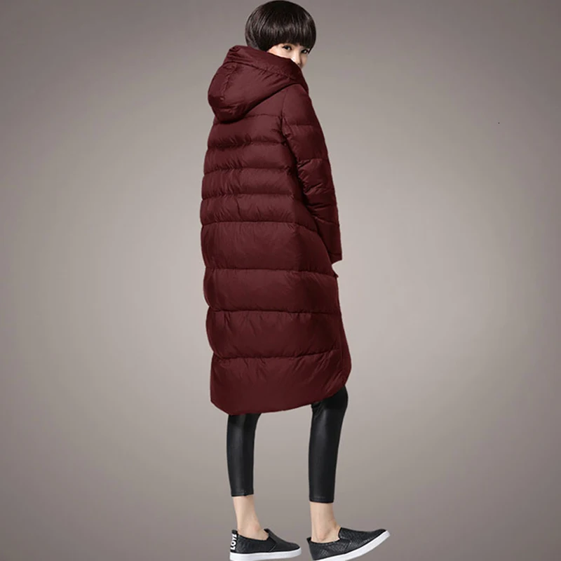 TWOTWINSTYLE, ассиметричное хлопковое пальто, женское, с капюшоном, с воротником, с длинным рукавом, свободные, Осень-зима, парки, Женская мода