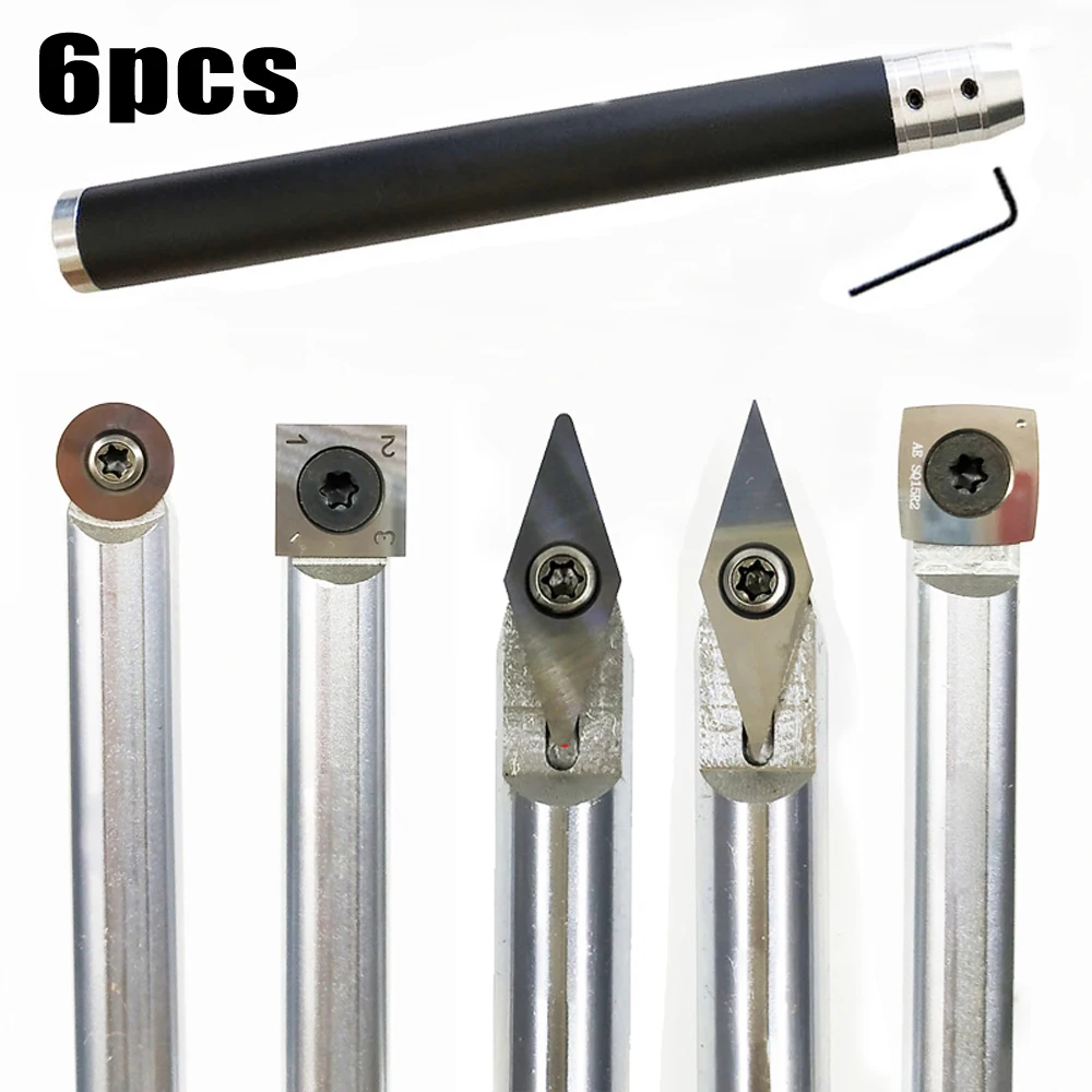 

High Strength And Toughness 7pcs Turned Chisel Hard Carbide Tip Lathe Hand Woodworking Turning Tools