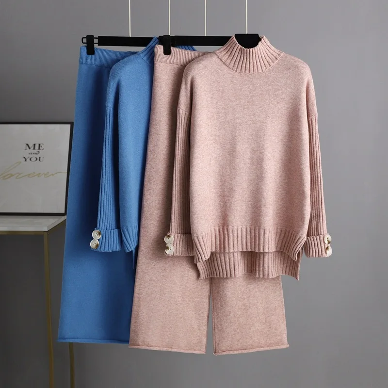 格安 直営 店 女性用ニットスーツ 婦人服 厚手のツーピースセーター ルーズフィット 秋冬コレクション21 在庫処分 特価 Carlsbadaqua Com