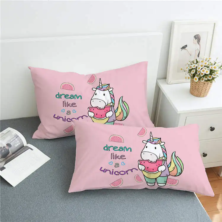 2 BeddingOutlet Единорог и наволочка с розой розового, голубого, зеленого цветов для Подушка Чехол Girly Цветочные Детские постельные принадлежности чехол для подушки с мультяшным принтом 50x75 см - Цвет: 2