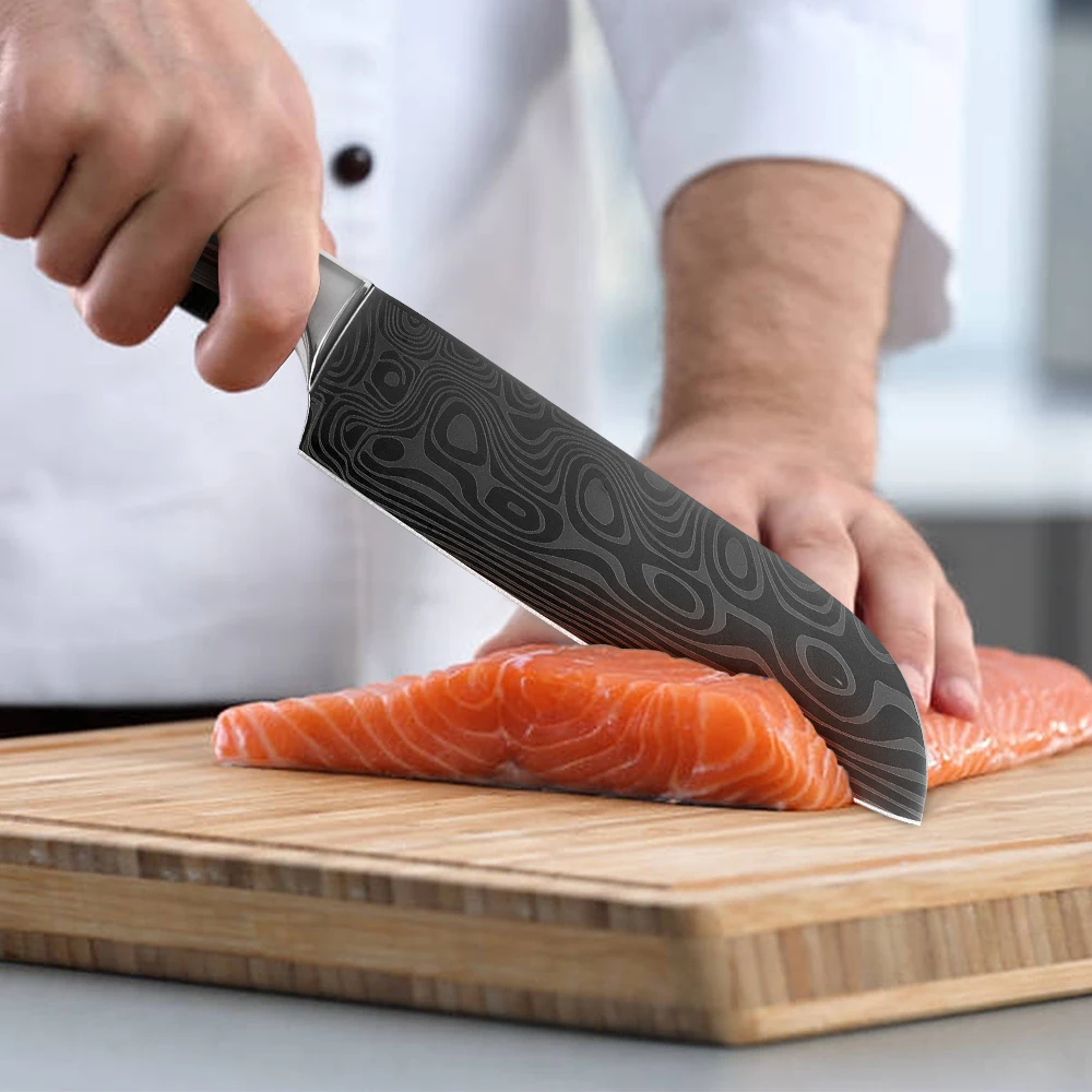 Набор ножей из нержавеющей стали 7cr17 подарочный набор с деревянной ручкой чехол