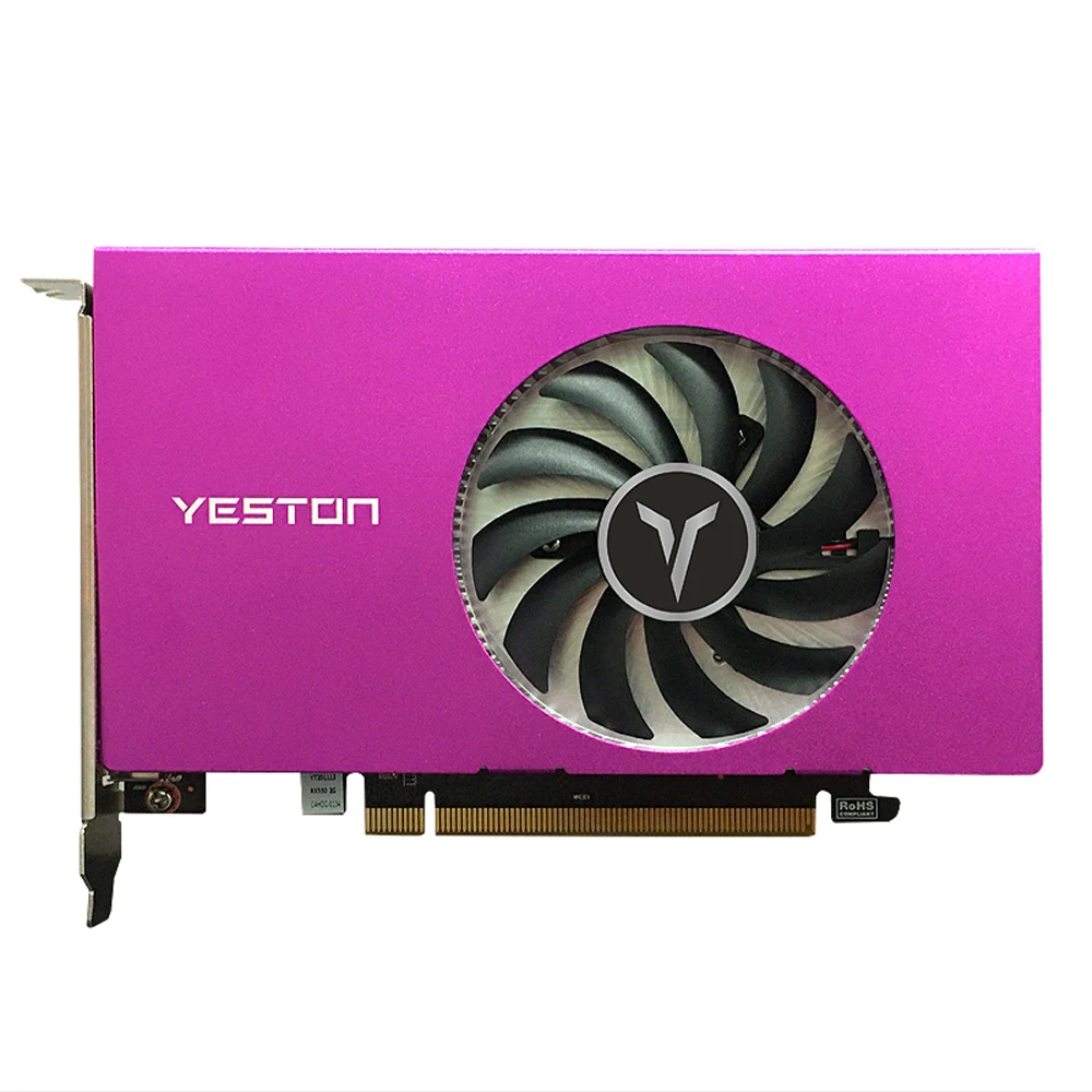 Yeston Display Graphics Card RX550 4G D5 LP/4HDMI/D5/4HD GA Radeon Chill 4GB Memory GDDR5 128Bit 6000MHz VGA + HD + DVI-D GPU 