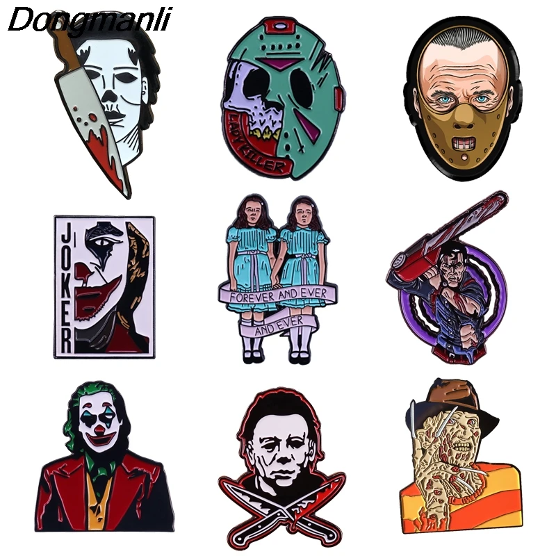 

DZ271 Halloween Horror movie Figure Enamel Pin Brooch Badge Lapel Pin Backpack Collar Hat Women Men Jewelry Gifts