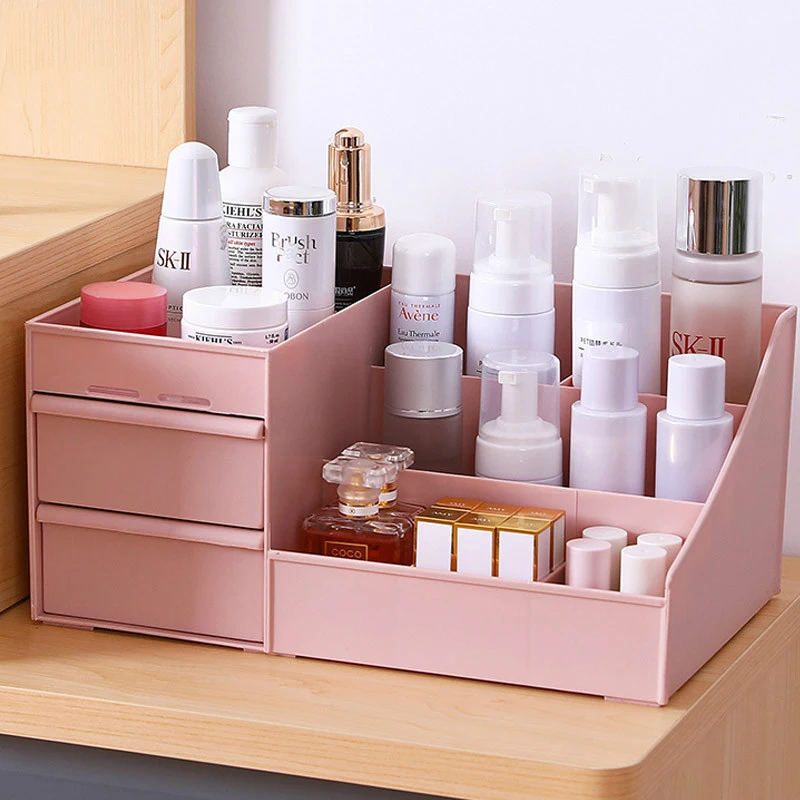 

Desk Organizer Plastic Cosmetic Drawer Makeup Organizer Desktop Storage Box Cosmetic Jewelry Sundries Office Storage Box