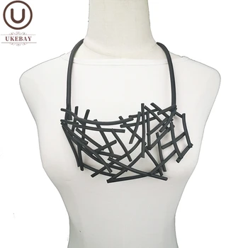 

UKEBAY New Hyperbole Design Necklaces Women Pendant Necklace Handmade Rubber Jewelry Vintage Jewelry Sweater Chain For Female