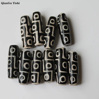 

hot sale Black Color Natural Stone nine eyes Amulet Dzi Beads agates Beads for Bracelet and Necklace Making