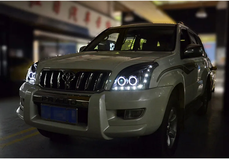 Автомобильный Стильный чехол на голову для Toyota Prado FJ120, фары, светодиодный фонарь, DRL Объектив, двойной луч, Биксеноновые HID аксессуары