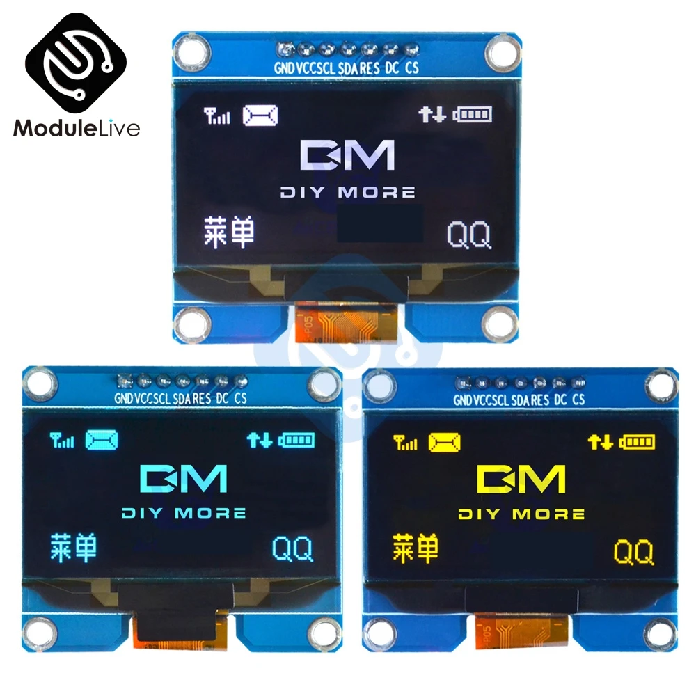 Новый diymore SPD03017PIN 1,54 "OLED ЖК дисплей модуль SSD1309 SPI I2C интерфейс 12864 OLED экран 3,3 5 в для Arduino AVR STM32|Детали и аксессуары для приборов| | АлиЭкспресс