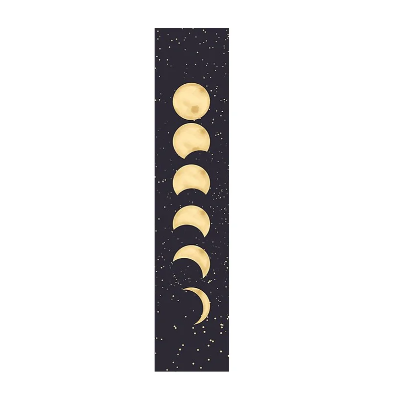 Psychedelic Moon Phase Tapestry Black Galaxy Night Sky Wall Hanging Throw Blanket