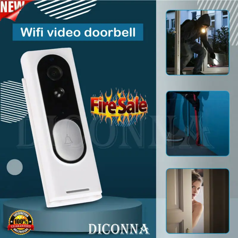Smart Wifi Doorbell Camera Video Wireless Remote Door Bell Cctv Chime