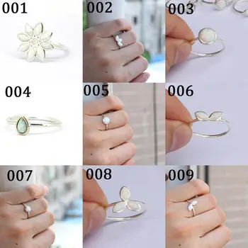 

Genuine 925 Sterling Silver Opal Ring For Women