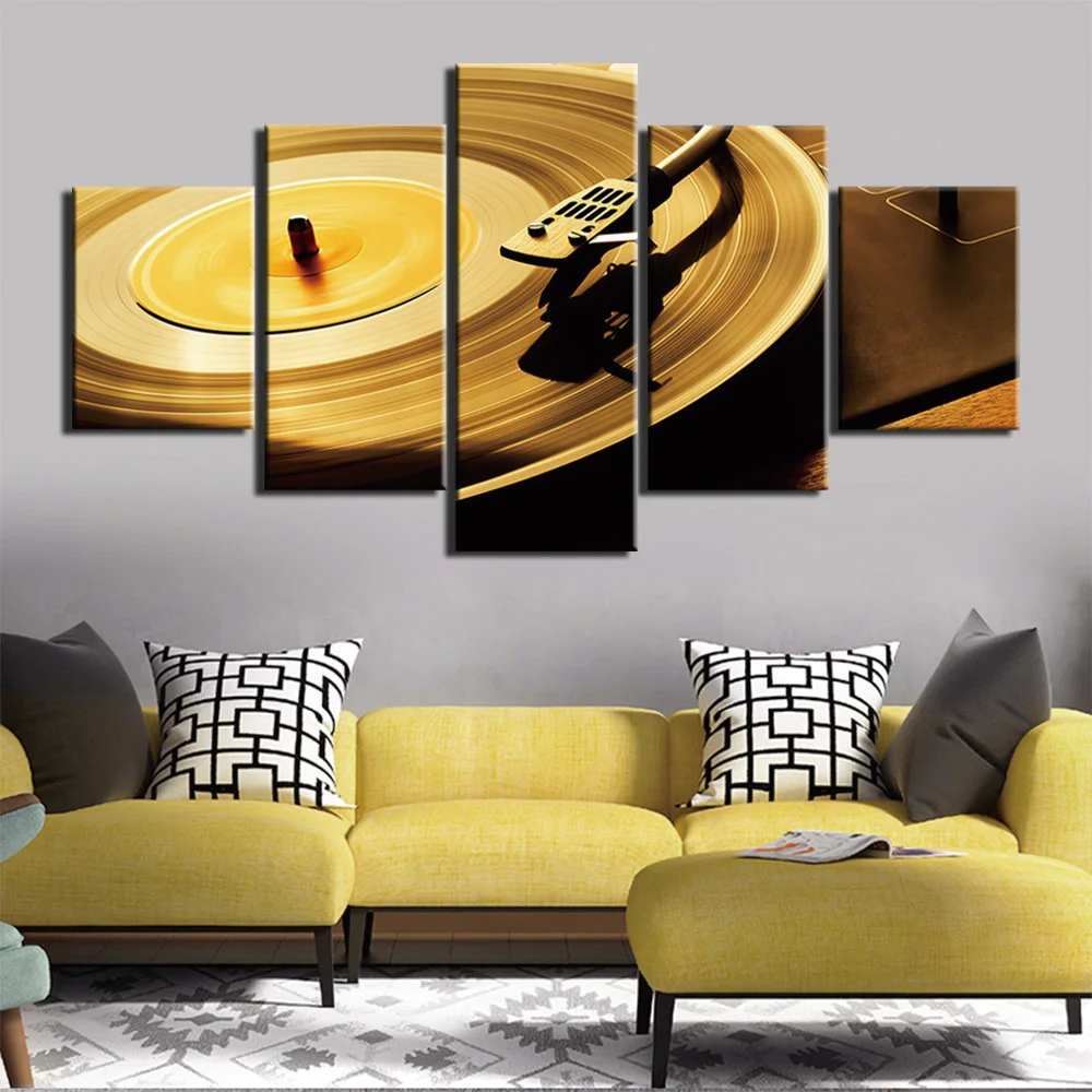 Wall Art 5 шт. холст HD принты живопись DJ музыкальный инструмент плакат с вертушками