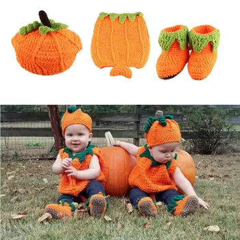 

Baby Crochet Photography Props Newborn Photo Pumpkin Costumes Infant Clothing Suggest for 0-3 months baby