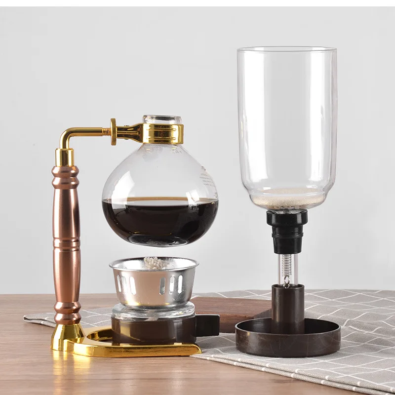 Домашний стиль, сифон, Кофеварка, чайник, сифон, вакуумная кофеварка, стеклянная кофейная машина, фильтр, 3 чашки, 5 чашек