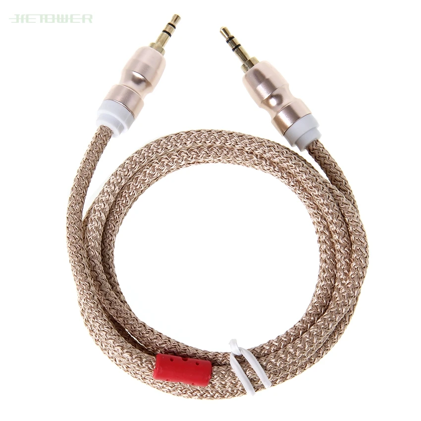 Jack Audio Cable Jack 3 5 Mm Male To Male Cloth Audio Aux Cable for IPhone Car Headphone Speaker Wire Line Aux Cord 30pcs lot