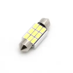 DC 12V автомобильный купол 5630 SMD 9 светодиодный лампочка с двумя контактами свет гирлянда для салона 36 мм белый