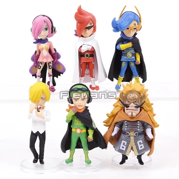 

One Piece WCF Vinsmoke Family Judge Reiju Ichljl Niji Sanji Yonji Q Version PVC Figures Toys 6pcs/set
