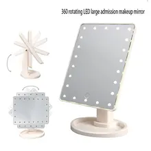 Escritorio control táctil led espejo de vanidad inteligente portátil recargable escritorio espejo 22 maquillaje LED de la luz del espejo VIP enlace