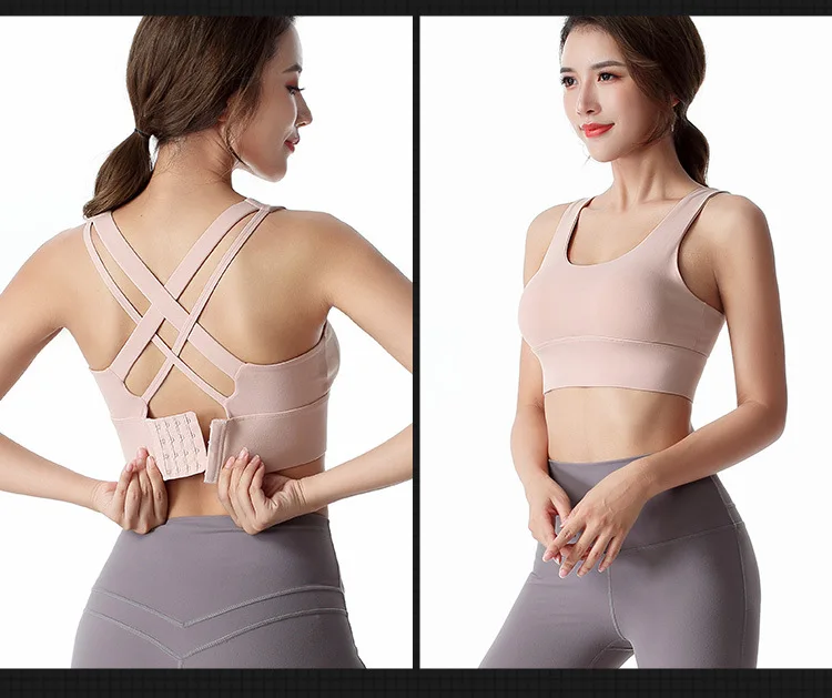 Women Sports Bra Push Up Crop Top Female Fitness Gym Bra Hollow Breathable Top Running Yoga Bra Athletic Sportswear Big size